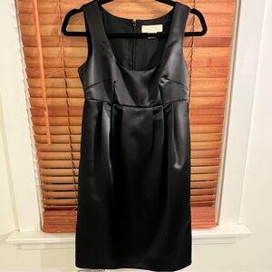 Michael Kors black empire sleeveless satin feel midi dress. Size 2.